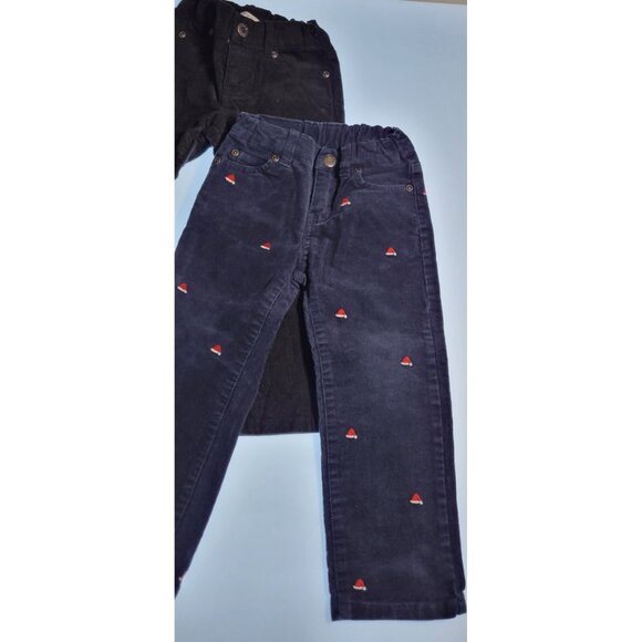 Lot 4 Janie and Jack Boys Corduroy Pants Size 3 | Brown Navy Beige | Holiday Emb - Picture 11 of 15